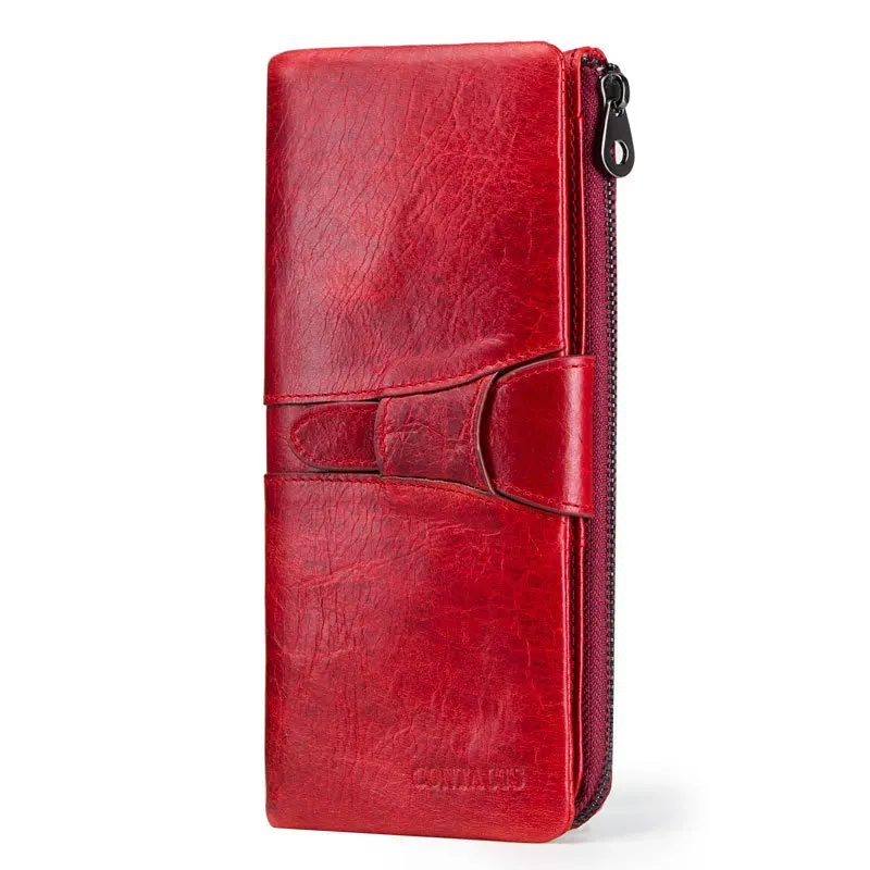 Женский клатч из натуральной кожи кошелек и женский портмоне с зажимом для