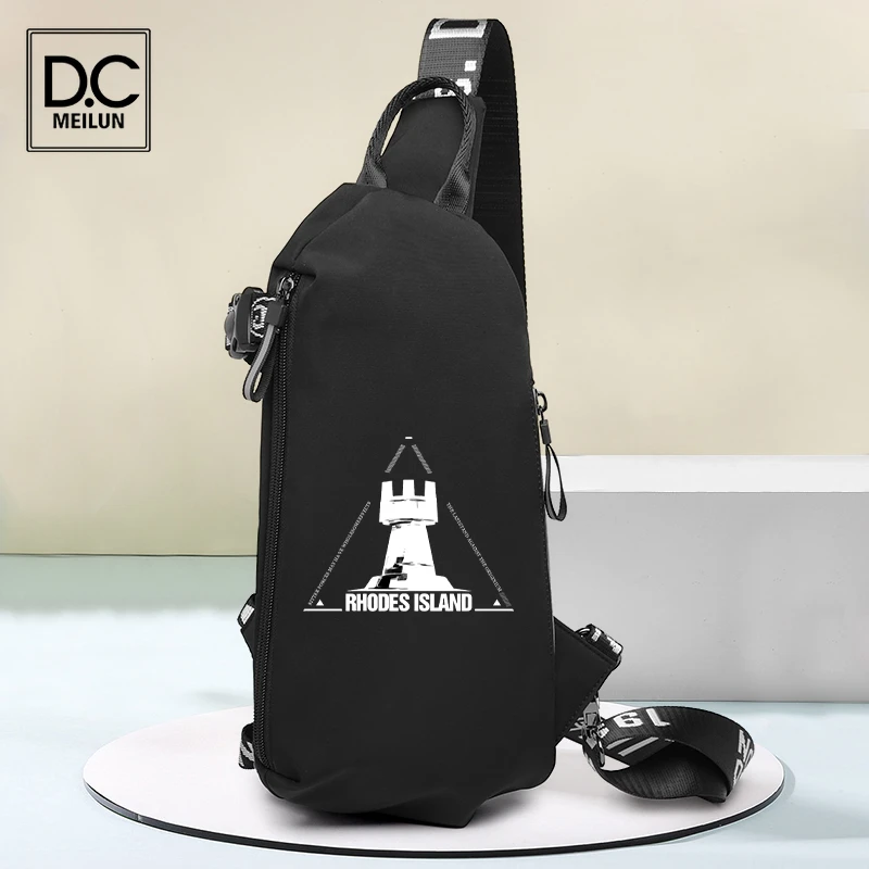 

Нагрудная сумка DC.meilun для мужчин, повседневная функциональная черная сумочка-слинг с двойным разъемом для наушников, мессенджер на плечо