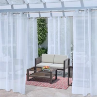 nicetown 1pc panel waterproof garden decoration outdoor sheer curtains for porch exterior voile with sliver ring grommet