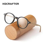 Оптические очки для близорукости для мужчин и женщин, в круглой деревянная оправа для очков ретро стиле, с прозрачными линзами по рецепту