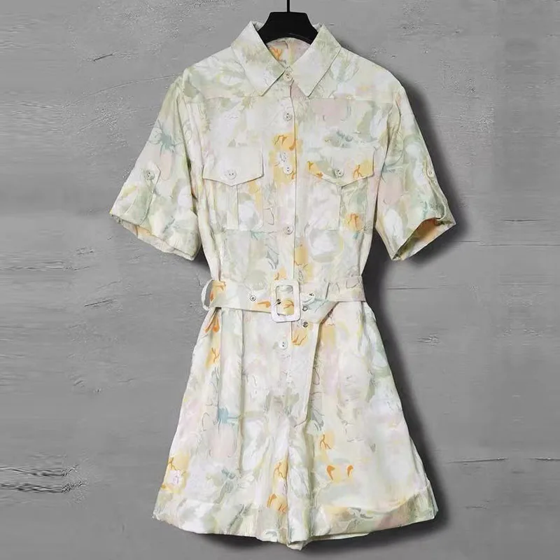 

ZALady designer traf jumpsuit women casual short sleeve Camouflage print summer rompers playsuits chic monos mujer casual verano