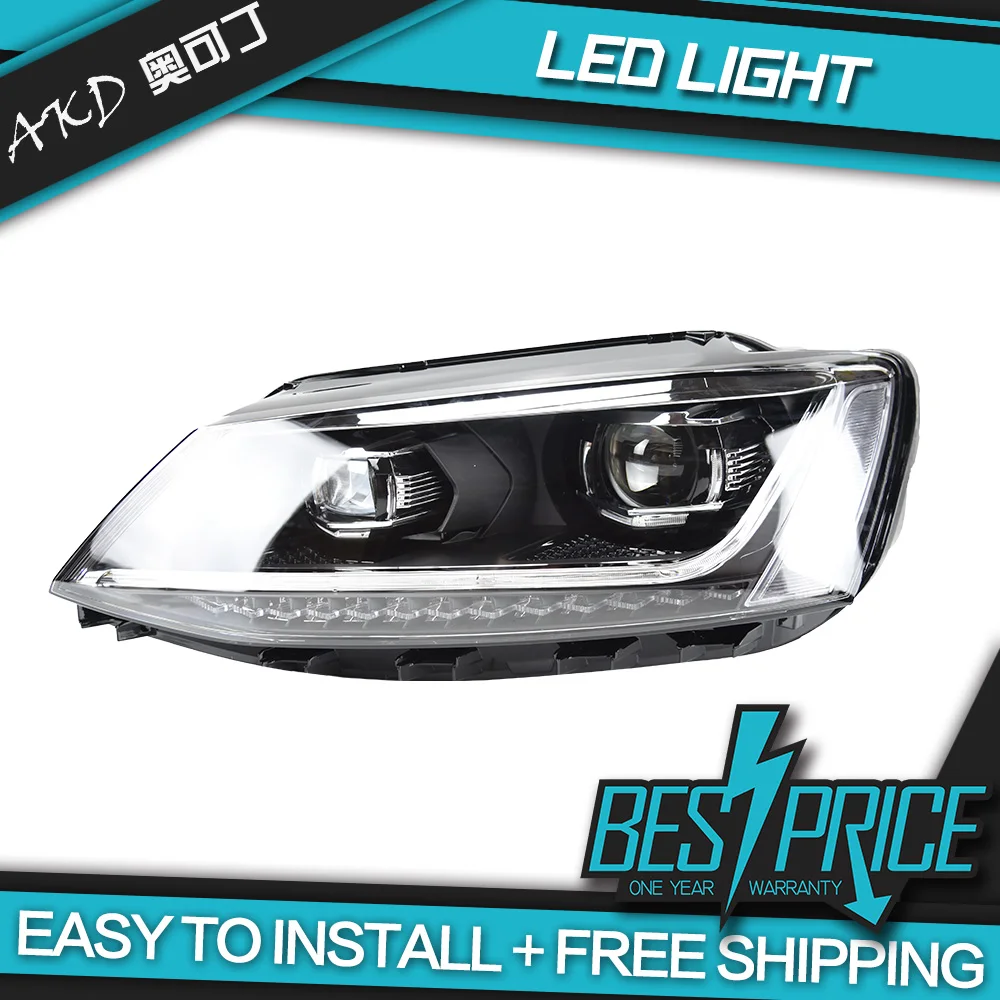 AKD Cars Styling Headlight For VW Jetta MK6 B8 2012-2018 Type Headlights LED Running lights Bi-Xenon Beam Fog Auto level | Автомобили и