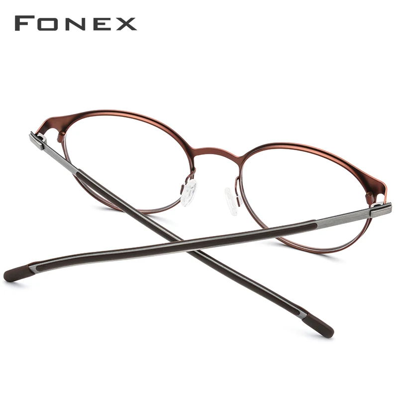 FONEX, сплав, оптические очки по рецепту, мужские, Ретро стиль, круглые очки для близорукости, оправа для женщин,, металлическая оправа, Безвинтовые очки 984