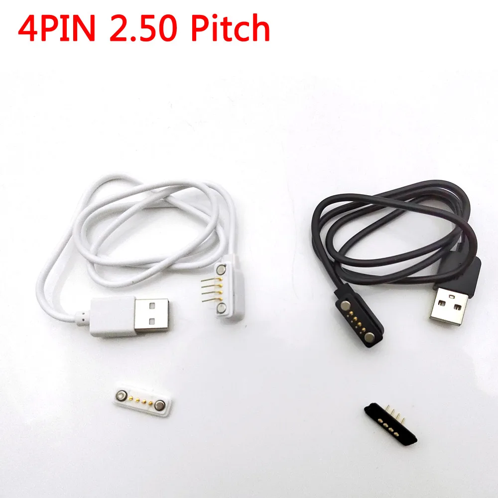 

1sets DC Magnetic USB Charging Cable Male Female PogoPin Connector Power Solution 4P Magnets Contact Pad PCB Solder 2.50MM Pitch