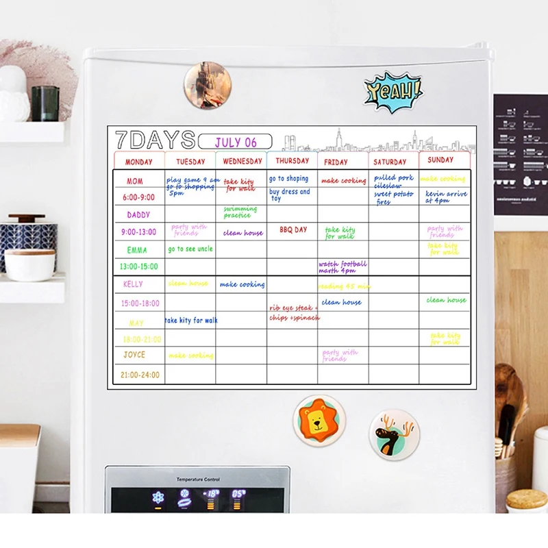 PPYY-A3 магнитно-маркерная доска со стирающейся от маркера набор календаря 16X12Inch доски Еженедельник для холодильнике и Кухня дома от AliExpress WW