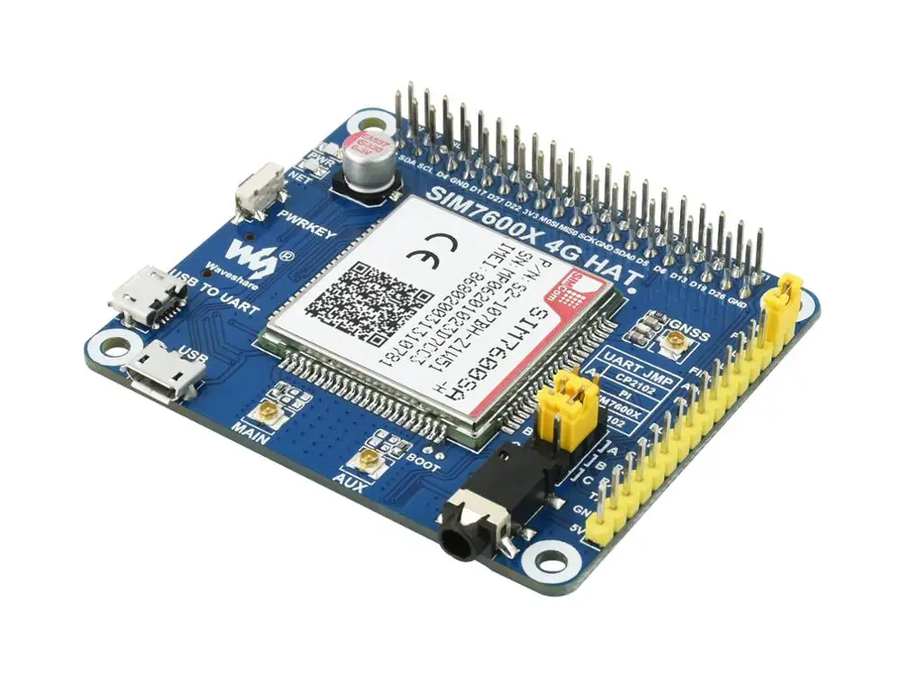 SIM7600SA H 4G шляпа для Raspberry Pi / 3G 2G GNSS Австралию Новую Зеландию и другие страны Тайвань