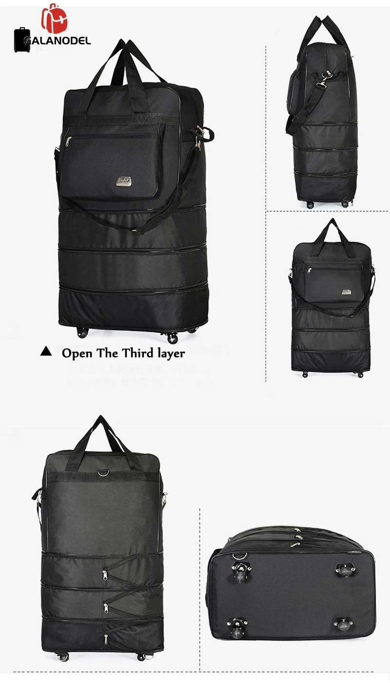 GALANODEL Duffel портативная дорожная сумка ткань Оксфорд багаж с колесами сумки