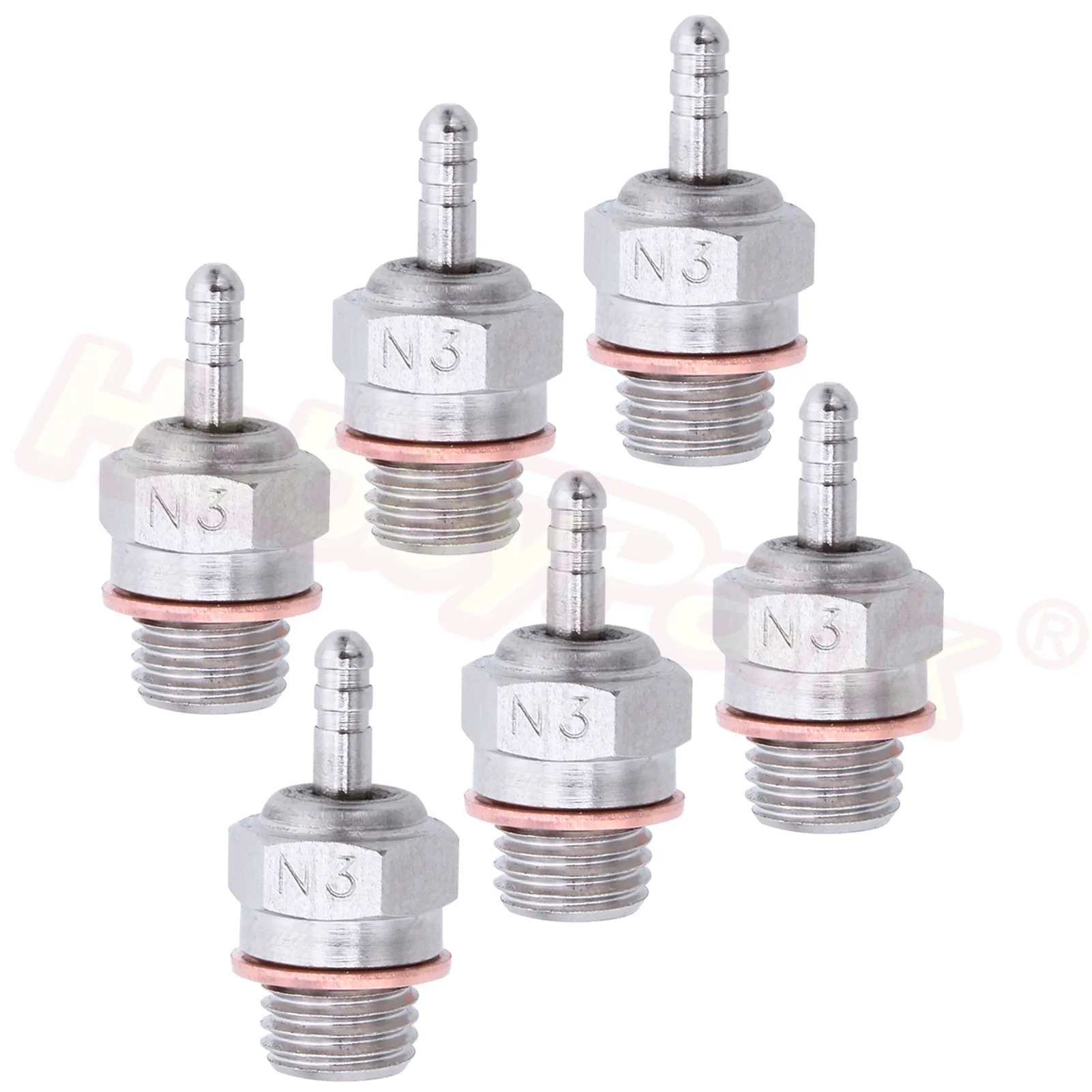 6 шт. N3 Горячая Свеча зажигания #3 #4 N4 свеча свечи для Vertex SH Nitro детали двигателя 1/10