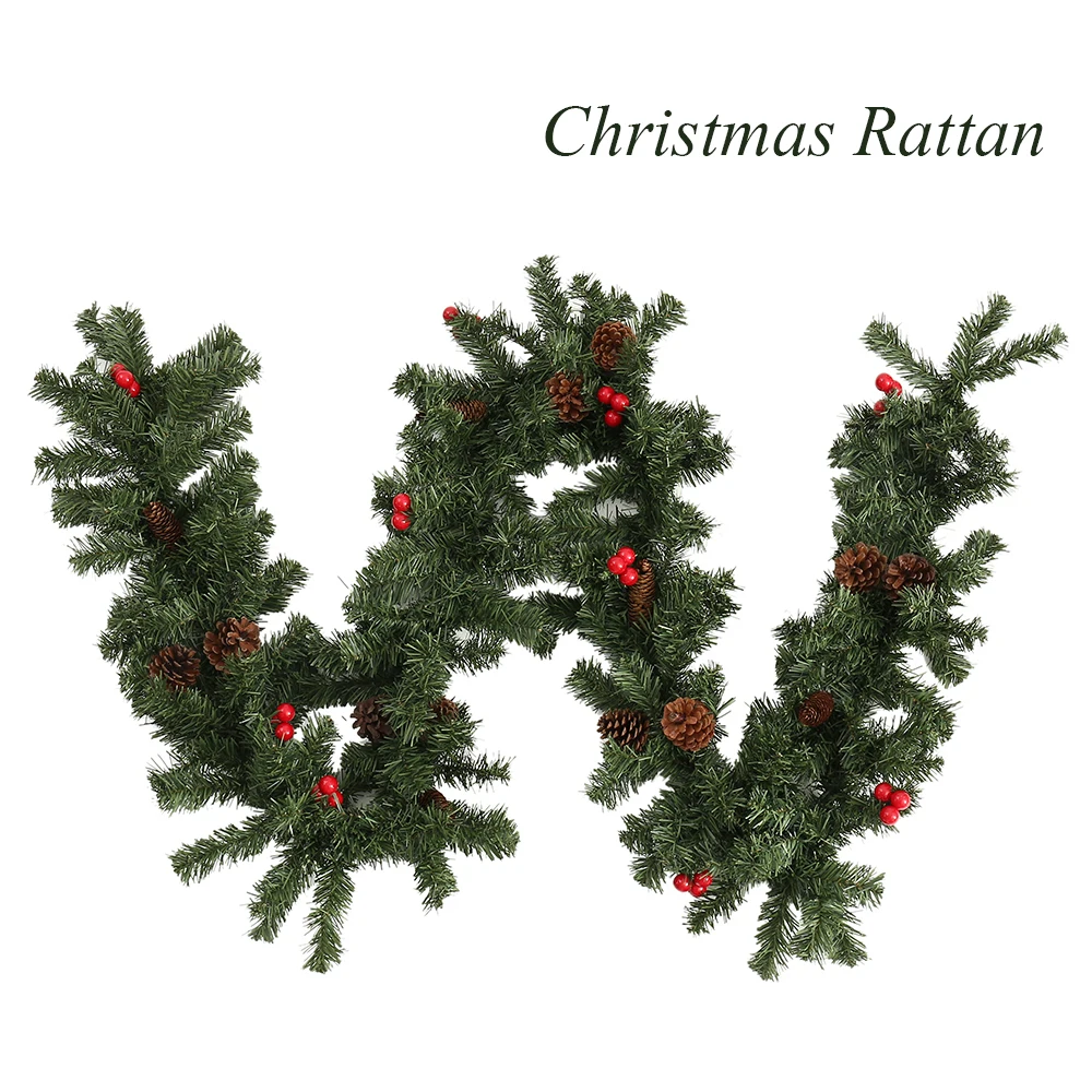 2 7 м искусственная зеленая Рождественская гирлянда венок рождественские