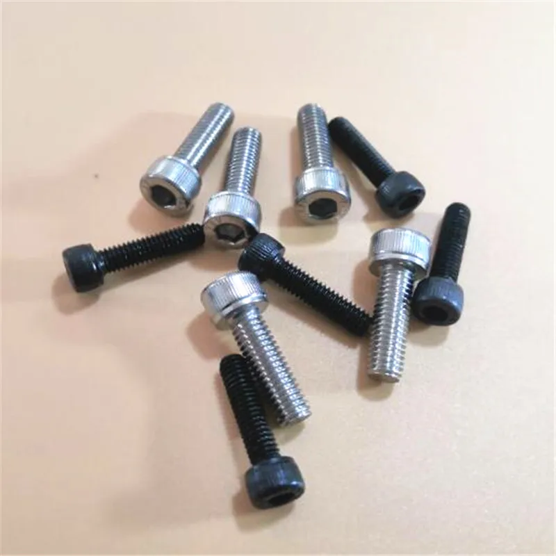 

1000pcs DIN912 m1.4 M1.6 M2 M2.5 M3 A2-70 Stainless steel grade 12.9 black hexagon Hex socket allen cap head screw