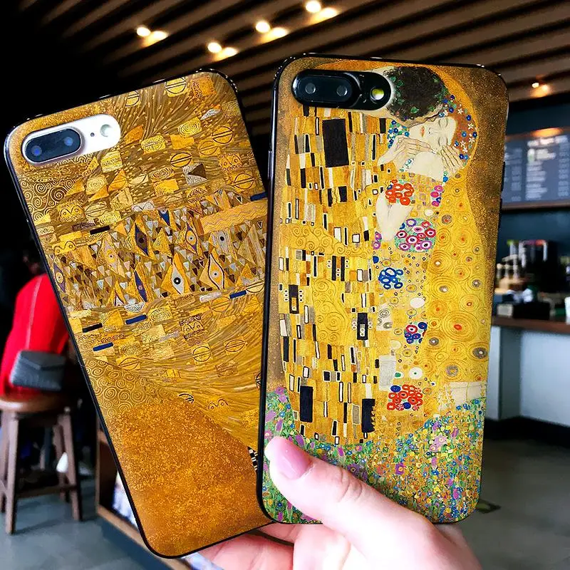 Mobile Phone Cases for iPhone X XS MAX XR 6 s 7 8 Plus Case Fashion Soft Silicone Fitted Back Cover Gustav Klimt | Мобильные