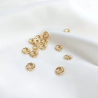 20pcs 14k gold plated brass 4mm 6mm round spacer beads flat bracelet beads high quality diy jewelry accessories