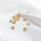 Бусины-разделители круглые из латуни, 14 к, 4 мм, 6 мм, 20 шт.