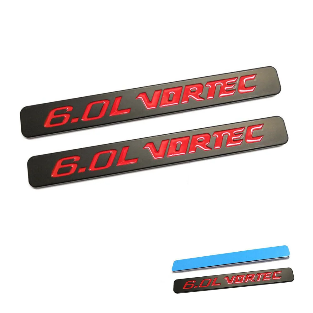 

2x черная 6.0L VORTEC эмблема значок для Silverado 1500 2500HD Sierra аксессуары наклейки