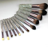 bling bling dazzling premium professional synthetic foundation power brush soft makeup brush set with cosmetic storage holder