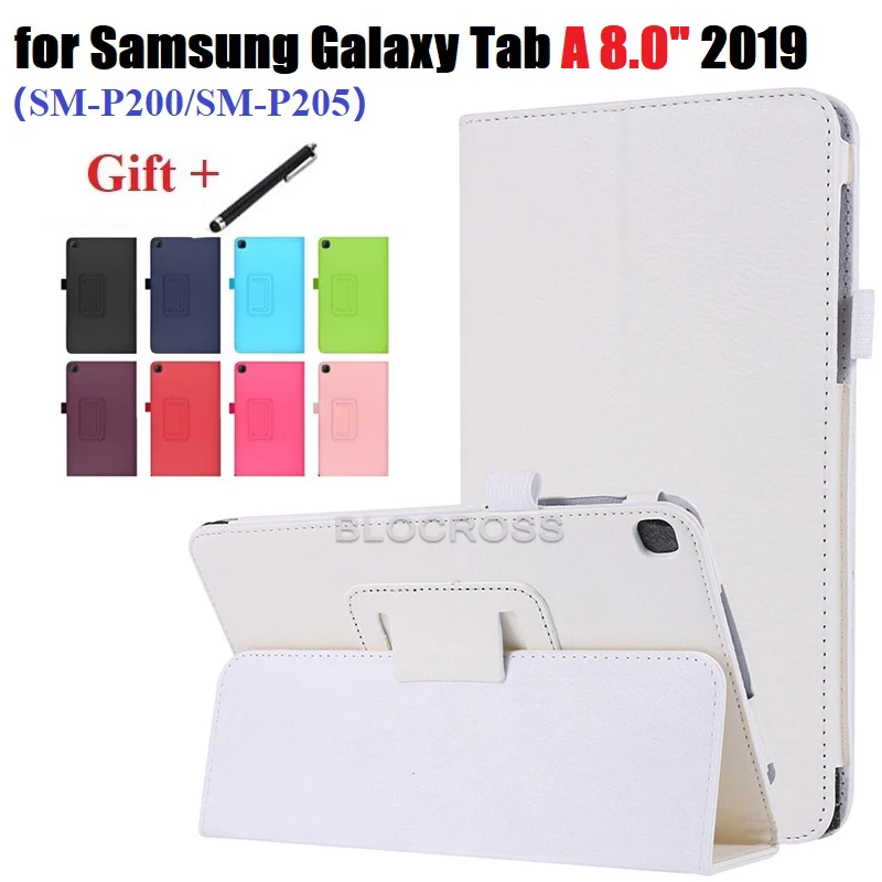 

For Galaxy Tab A 8.0" 2019 Case (SM-P200 P205 with S Pen) Slim Light Cover Stand Hard Shell Folio Case for Galaxy Tab A 8.0 inch