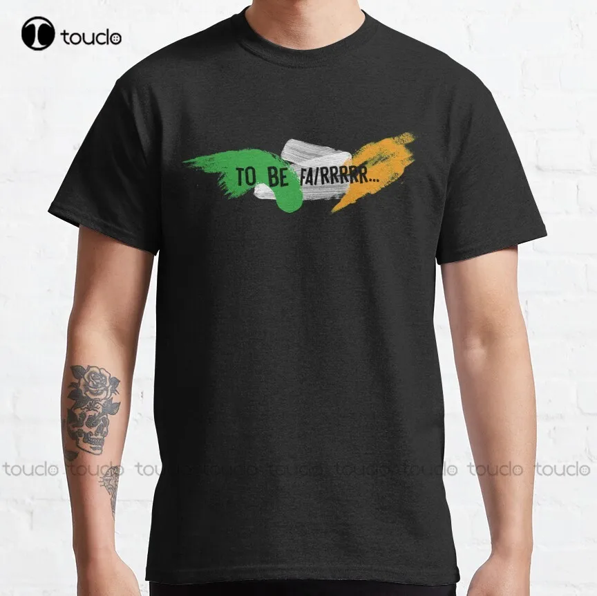 

Футболка мужская с надписью «To Be Fair», Классическая рубашка с цифровым принтом в стиле унисекс, с принтом ирландского флага «To Be Fair», под зака...