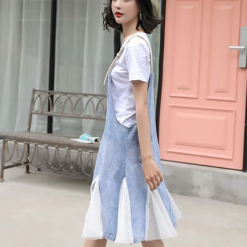 Летние Новые корейские платья без рукавов с тонкими лямками женские сетчатые