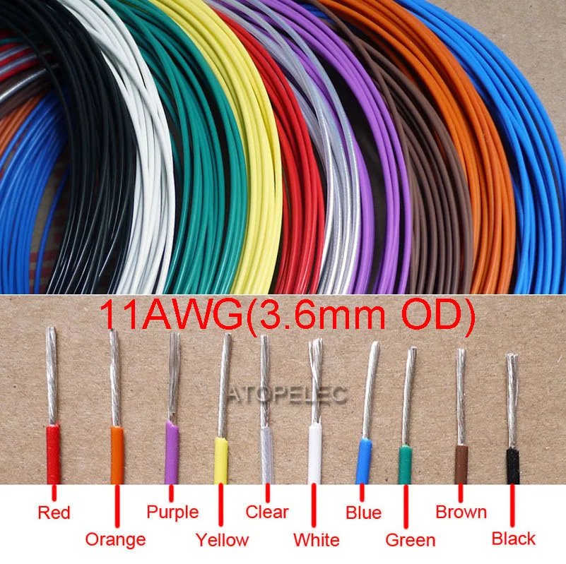 11AWG 3 6 мм OD посеребренный FEP провод высокой чистоты OFC медный кабель HiFi аудио DIY