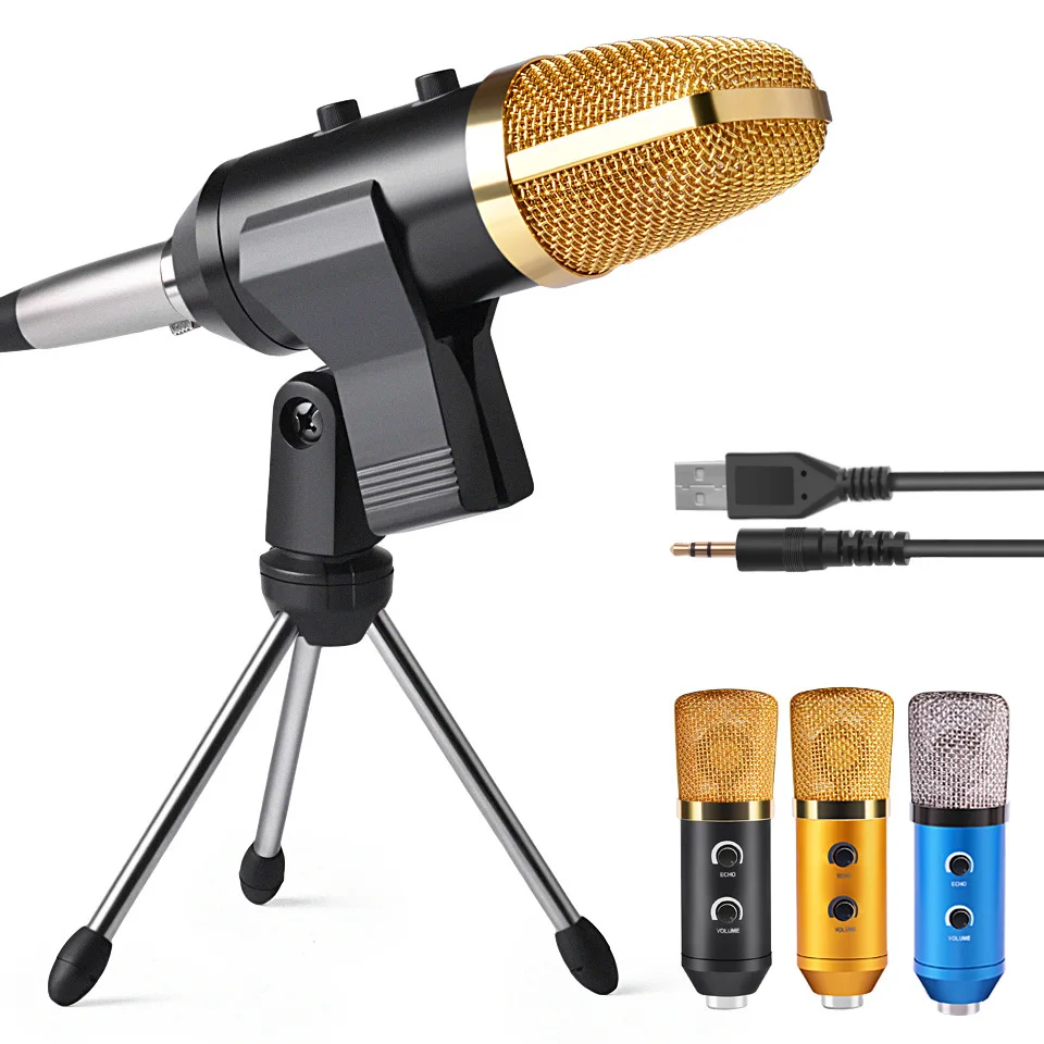 

Condenser microphone with reverberation adjustment anchor live microphone K song YY shouting microphone recording equipment