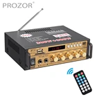 PROZOR 2-канальный звук аудио усилитель мощности стерео BT-198B Bluetooth-совместимый мини-миксер Amp с интерфейсом USBSD 2 порта микрофона