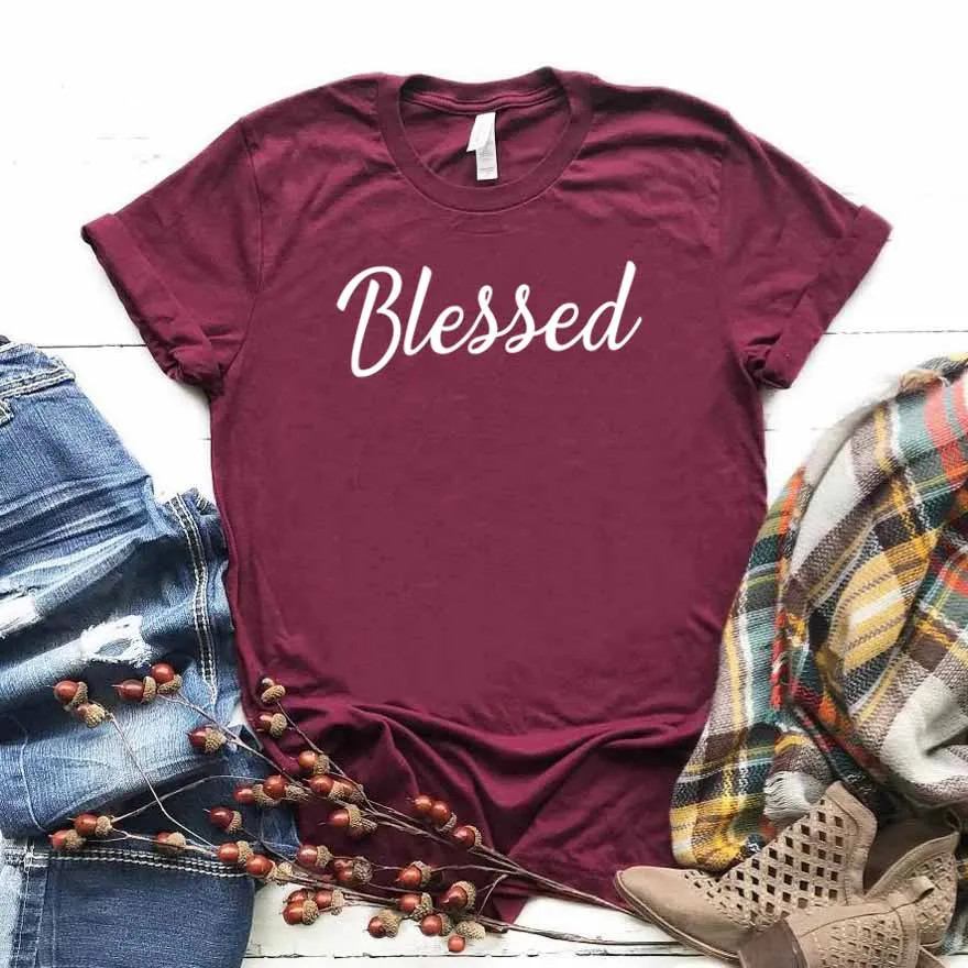 Blessed Letter Print T Shirt Women Short Sleeve O Neck Loose Tshirt Ladies Summer Fashion Tee Tops Clothes | Женская одежда