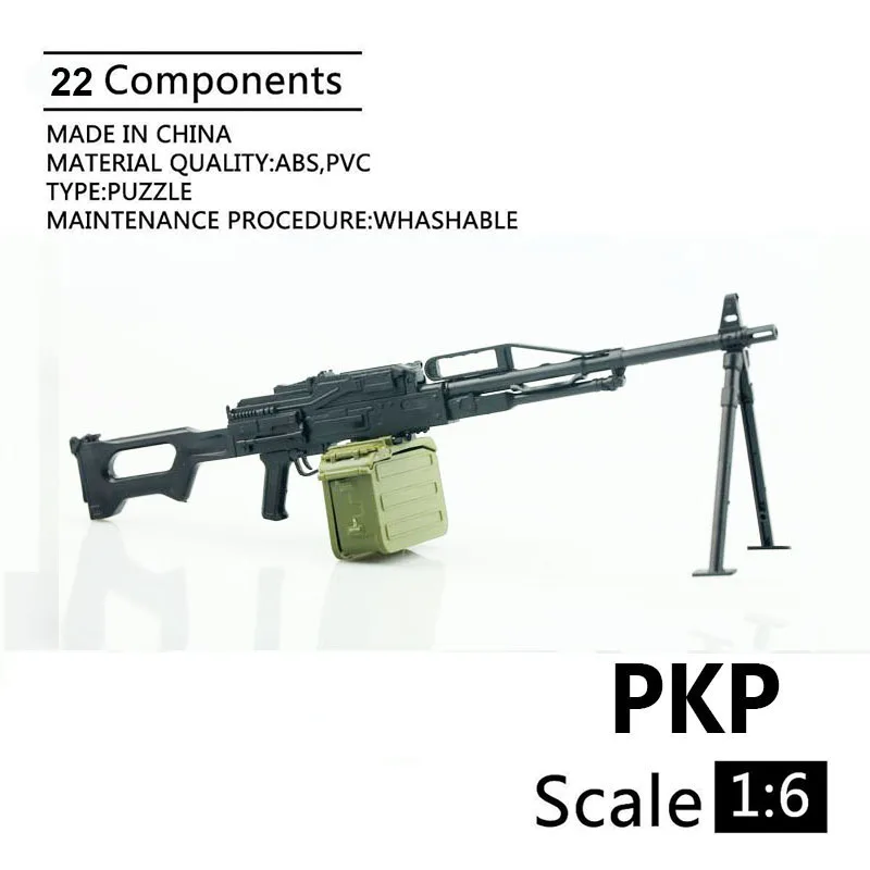 

1:6 PKP Machine Gun 4D Plastic Assemble Gun Model For 12" Soldier Weapon Action Figure Toy