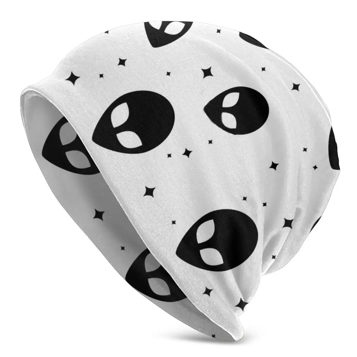 

Черно-белая стандартная Мужская Женская Мужская облегающая Шапка Лыжная шапка для улицы двухслойная тканевая шапка