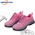 Дышащие женские ботинки со стальным носком, Нескользящие противоударные рабочие ботинки для выживания в дикой природе, Женская защитная обувь