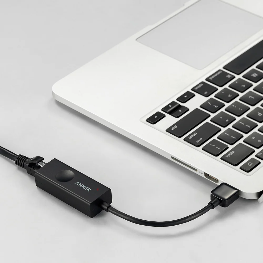 Anker USB Ethernet Adapter 10/100/1000 bit usb 3.0 to RJ45 Gigabit Ethernet cord for Laptop PC Compatible with MacBook Pro 2015