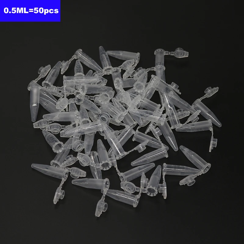 

50 Pieces of 0.5 Ml Laboratory Transparent Micro Plastic Centrifuge Tubes with Snap Lid Container Lids for Laboratory Samples