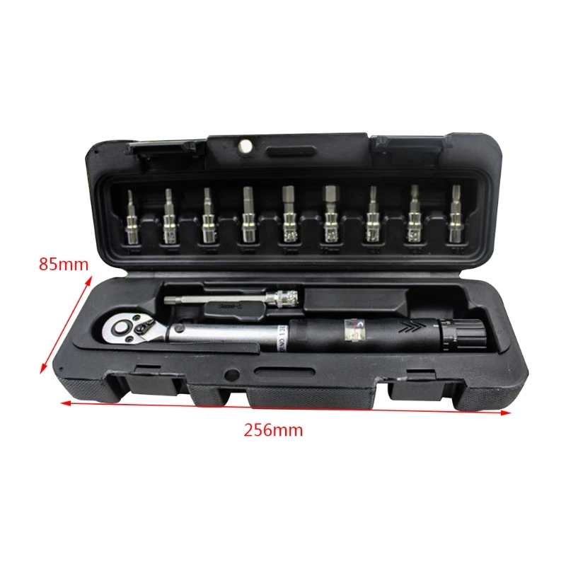 

OOTDTY 10/11pcs 1/4" 2-14Nm Adjustable Torque Wrench Bicycle Repair Tools Kit Bike High Precision Spanner Set