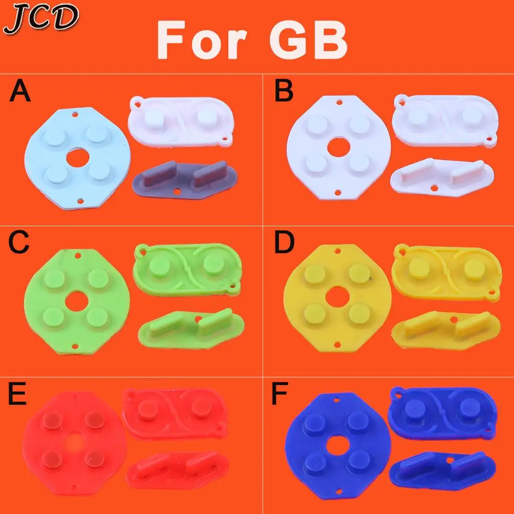

JCD 6 Color Replacement D-Pad Button Conductive Rubber Pads for Gameboy Classic for GBO GB Fat DMG Direction A B Start Select