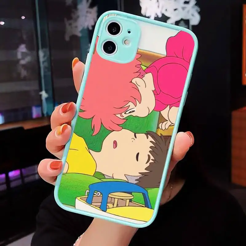 

Hayao Miyazaki anime ponyo Phone Case Matte Transparent for iPhone 7 8 11 12 s mini pro X XS XR MAX Plus cover funda