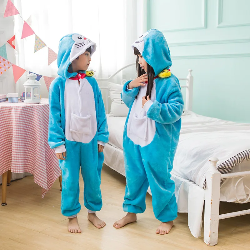 

Костюм для косплея кота Doraemon Kumamon, детский зимний комбинезон с животными для мальчиков, пижама, праздничный подарок, пижама с капюшоном на мо...