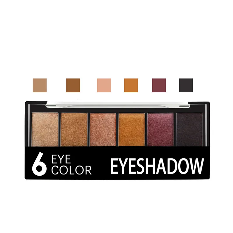 Палитра теней для век профессионального использования 6 цветов дымчатые
