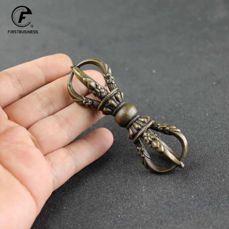 Тибетский буддизм ручной работы старая медь восемь головы дракона мантра Ваджра