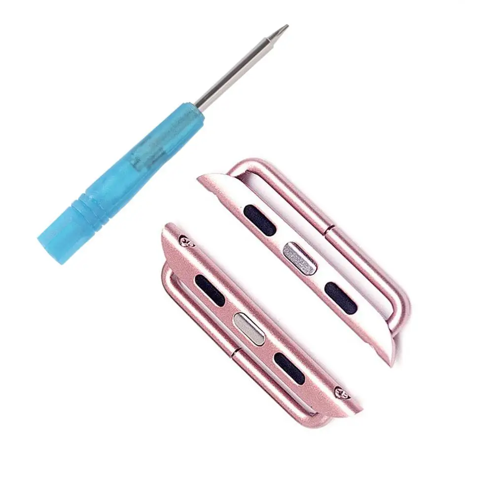 Rose pink with tool Для Apple Watch Series 4 3 2 1 адаптер 38 мм 42 мм iwatch band 44 мм 40 мм адаптер Аксессуары бесплатный инструмент - Цвет ремешка: Rose pink with tool