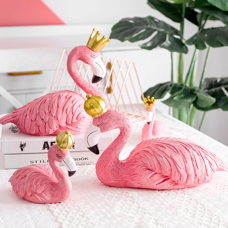 Скандинавские настольные украшения с Фламинго из смолы розовое украшение для