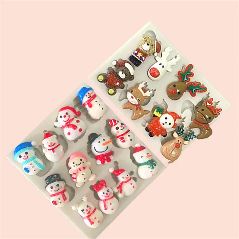 

Christmas Theme Santa Claus Elk Fondant Cake Mold DIY Chocolate Biscuits Baking Molds Handmade Clay Crafts Cake Decoration