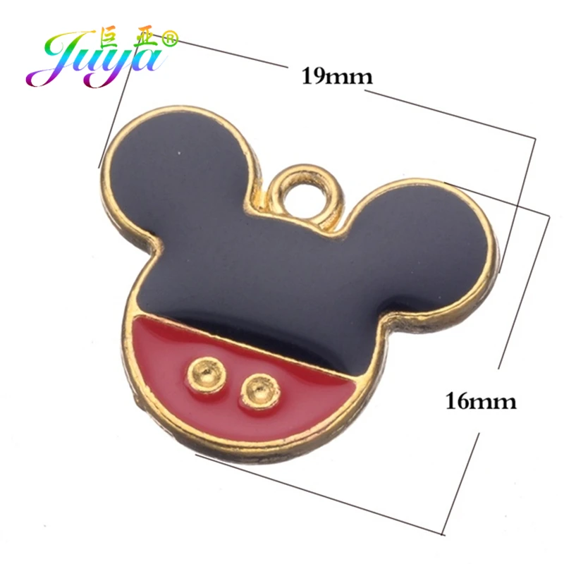 As Photo 15 Pieces Juya 15 шт. эмалированные подвески в форме цветов с рисунком Микки и Минни, подвески для женщин, Детские Модные ювелирные изделия - Окраска металла: As Photo 15 Pieces