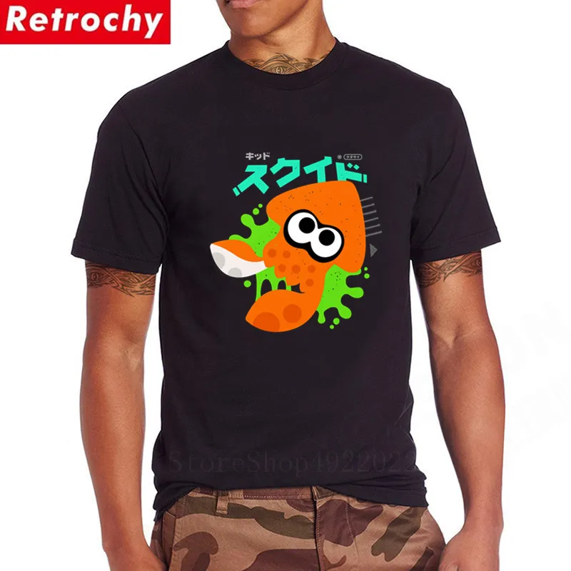 Высококачественная футболка Kawaii Splatoon кальмар летние мужские классические