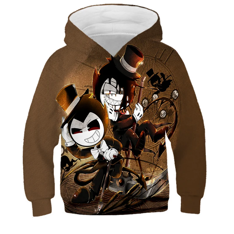 

2021 new autumn winter cartoon Bendy casual hoodie boys girls clothes, children's fashion sweatshirts, high-quality top jackets