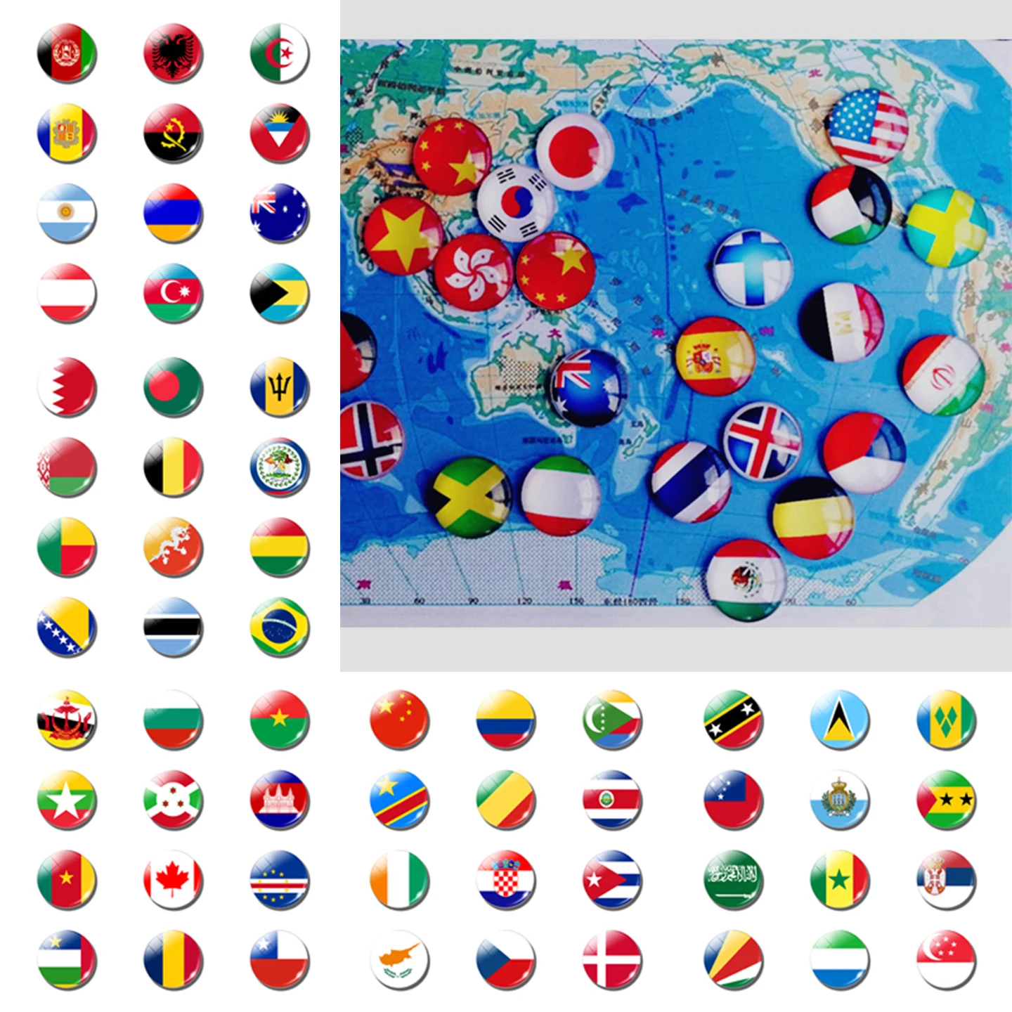 

12PCS National Flag World Flag Sets Fridge Magnet China USA UK Spain Russia Germany Italy France Souvenirs Refrigerator Magnets