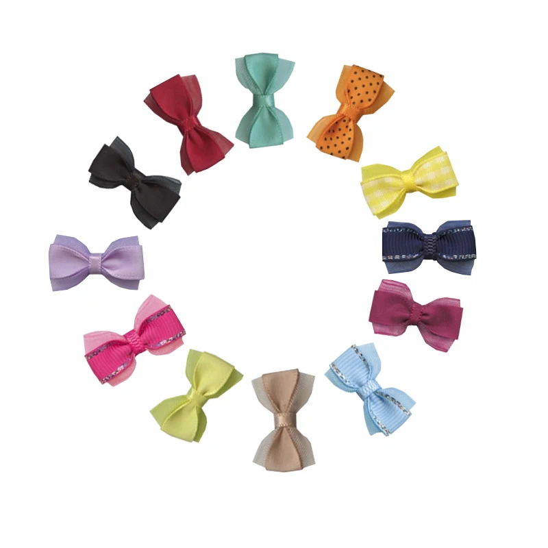 

Silk Satin Ribbon Bow-Knot Mini Bowknot Hair Clips Craft Applique for Wedding Party Ribbon Cake Clothing Decoration Scrapbooking