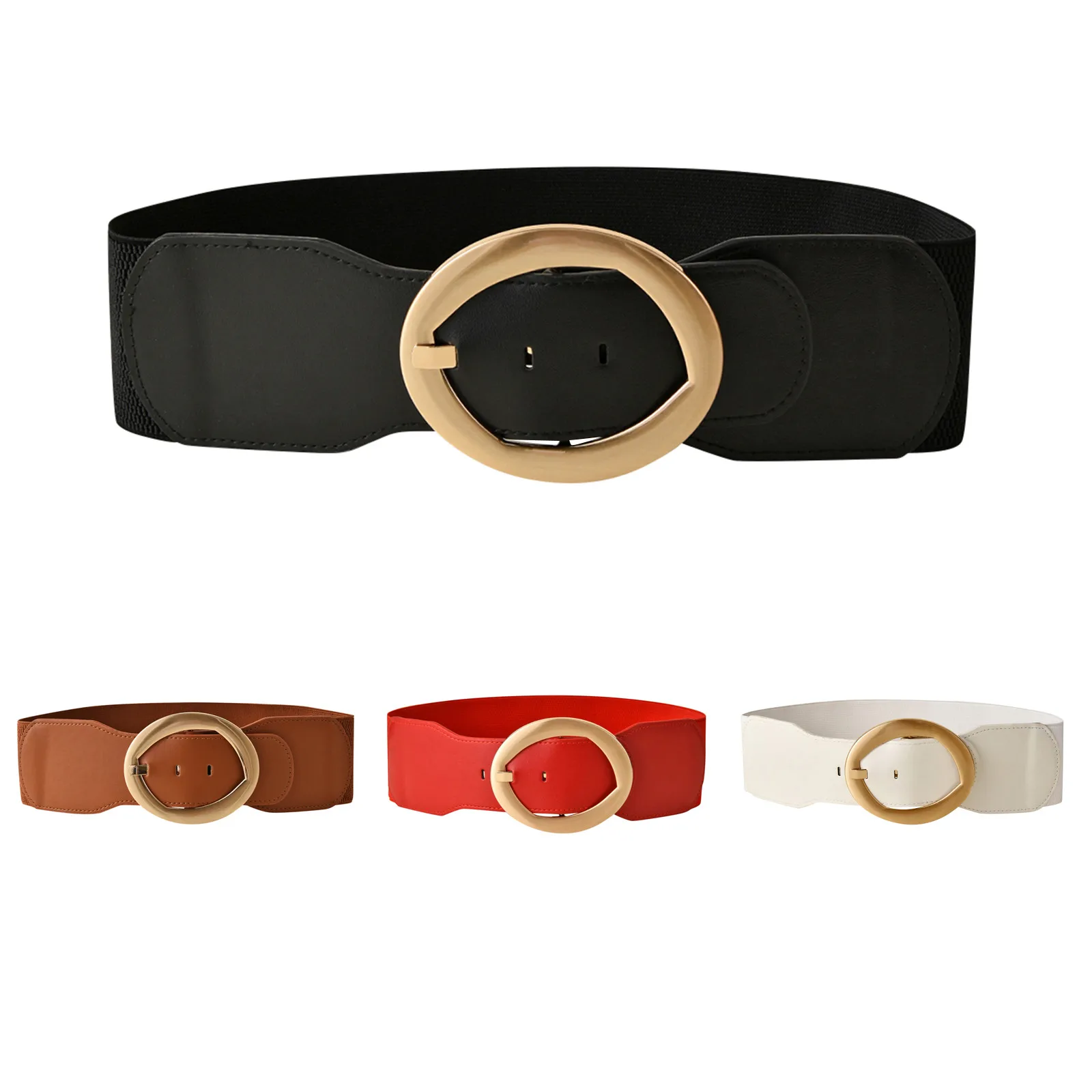 

Sexy Girl Belts Hot Sale Women Fashion Waist Belt Narrow Stretch Dress Belt Thin Buckle Leather Waistband For Dropshipping