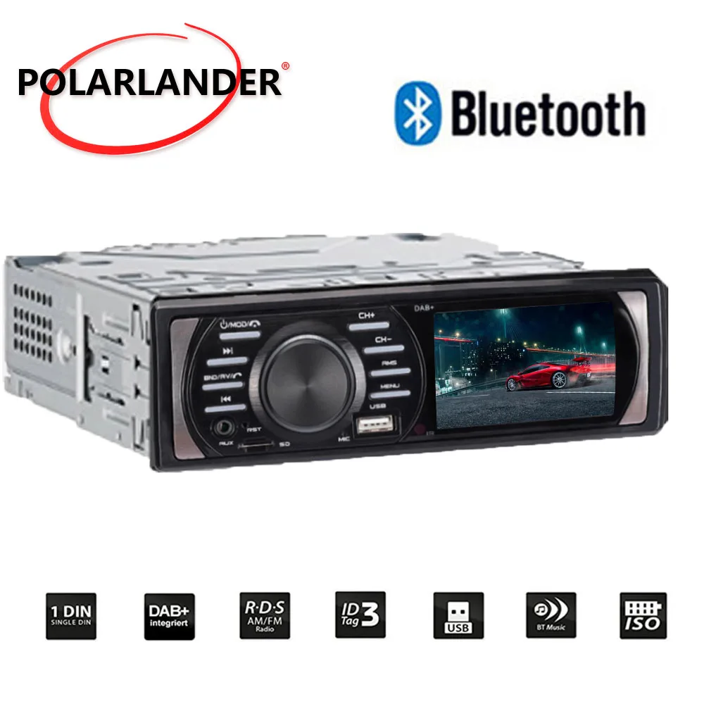 1Din Car Radio 3.0 " HD ISO Contact Bluetooth MP5/WMA FM 12V DAB+ Auto Audio Stereo With Camera USB/TF/AUX in In-Dash Interface |
