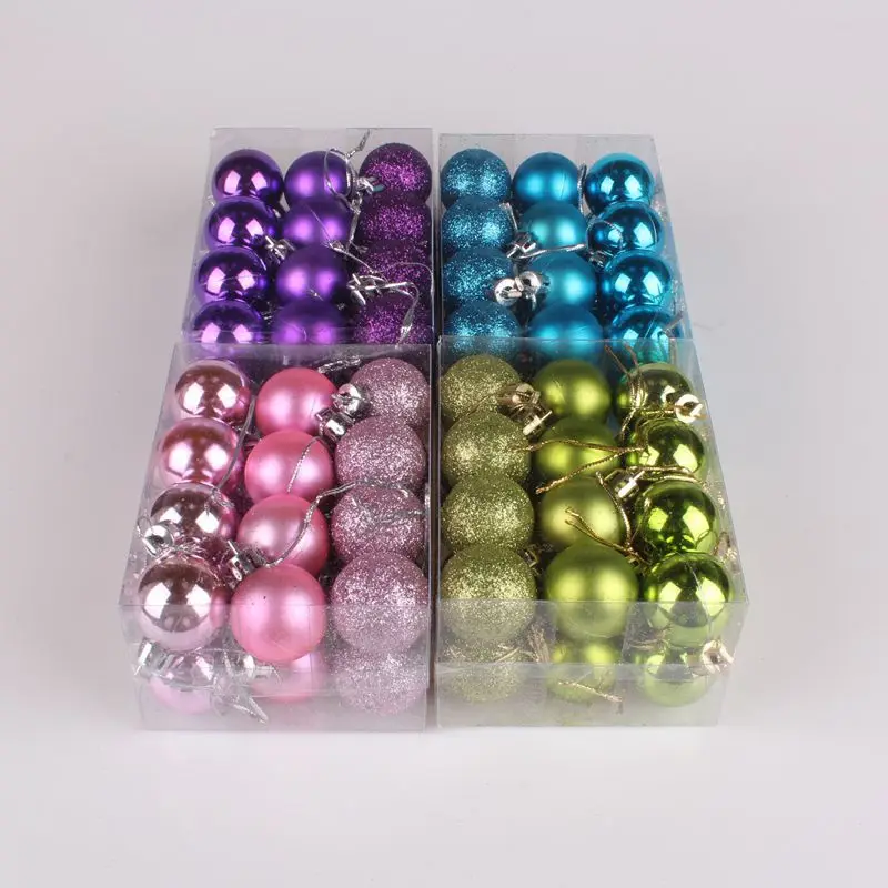 24 шт./компл. 12 цветов блестящие рождественские шарики украшение для дома сада