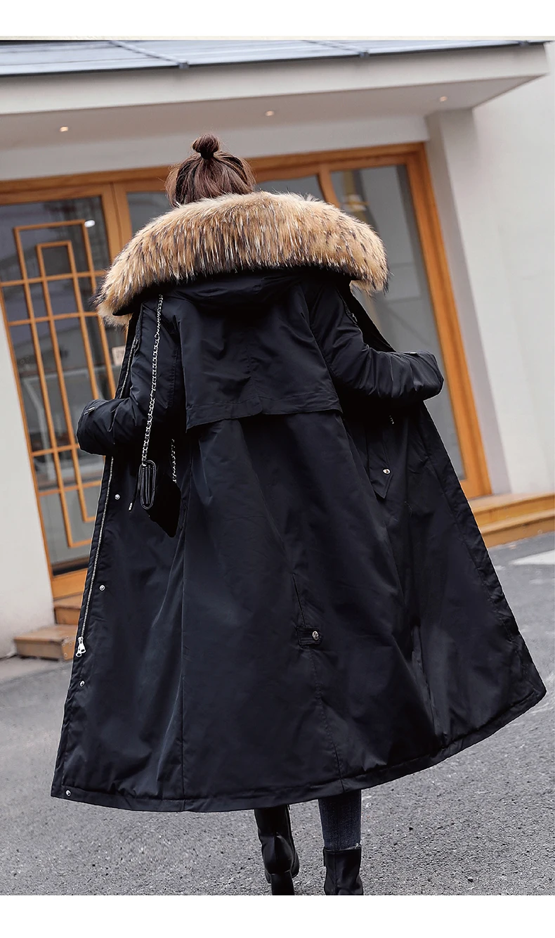30 градусов зимняя одежда X-long parkas зимняя куртка женская меховая куртка с капюшоном Женское пальто с подкладкой из пуха Толстая зимняя куртка женская одежда