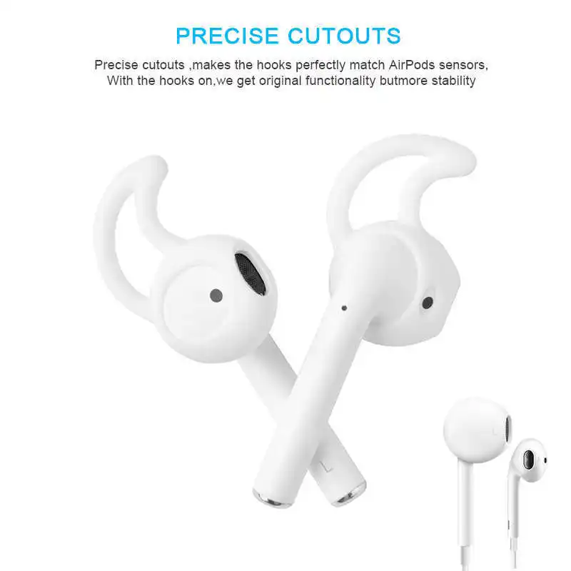 

New Bluetooth Earphone For Apple AirPods Replacement Soft Silicone Antislip Ear Cover Hook Earbuds Tip Earphone Case Protector